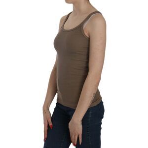 PINK MEMORIES Brown Sleeveless Spaghetti Strap Women's Top